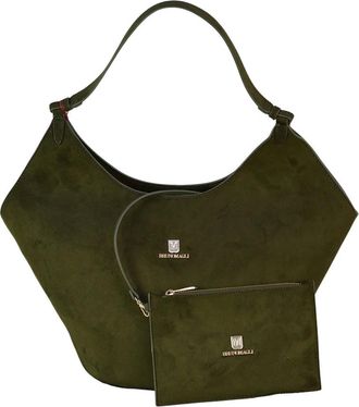 Bruno Magli Schoudertas - Dames - Tassen - Groen - Maat: ONE Size Zijde