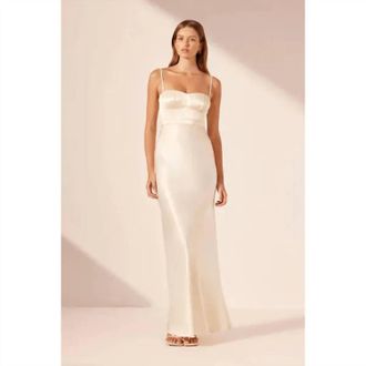 Shona Joy High Waist Maxi Skirt In Cream
