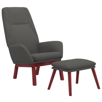 vidaXL Sill&oacute;n De Relax Con Taburete Tela Gris Oscuro Vidaxl