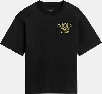 Coach Mens Lemon Relaxed T-Shirt - Black - Size Medium