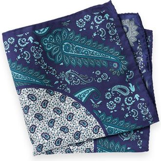 Paul Fredrick Paisley Silk Pocket Square
