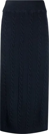 Woolrich Cable virgin-wool skirt - women - Virgin Wool - L - Blue