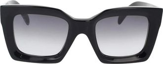 Celine Celine - Geometrische zonnebril met grijze glazen - unisex - Accessoires - Zwart - Maat: 51 MM