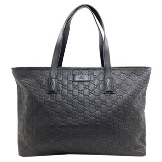 Gucci Black Leather Tote Bag (Pre-Owned)