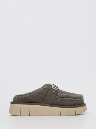 Mou Clogs Bounce Mou in camoscio con cuciture in lana