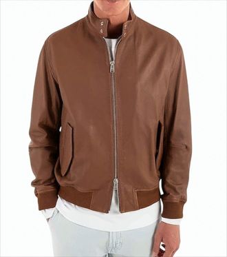 BOSS Brown Straight Fit H-Moiner Jacket