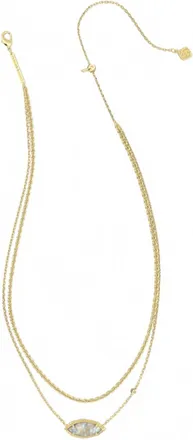 Kendra Scott Womens Ophelia Multistrand Necklace In Gold Irredescent Abalone