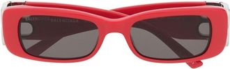 Balenciaga Dynasty rectangle-frame sunglasses - unisex - Acetate - One Size - Red