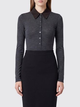Pinko Top polo slim fit in misto lana a maniche lunghe con bottoni