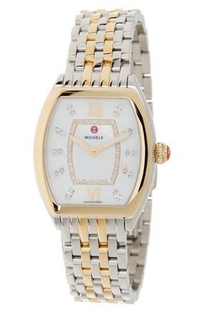 Michele Womens Releve Diamond Two-Tone Bracelet Watch, 31mm x 40mm - 0.19 ctw at Nordstrom Rack