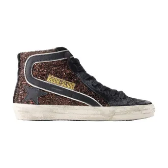 Golden Goose Glitter High-Top Sneaker - Brown