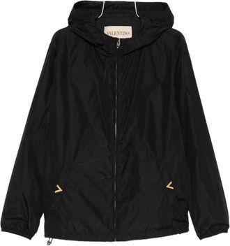 Valentino Light Jackets, male, Black, Size: L VLogo Signature Hoodie