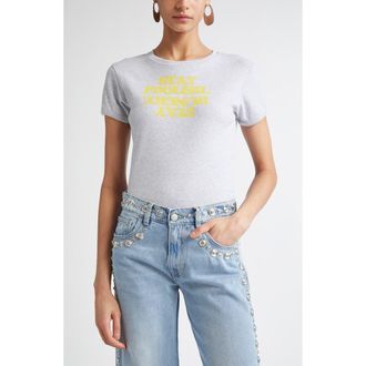 Coperni Stay Hungry Graphic T-Shirt in Grey-Yellow Print at Nordstrom, Size Xx-Large