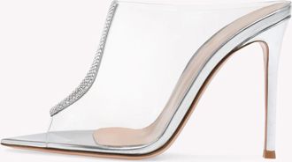 Generic Silver,5.5 UK,Womens Clear Sandals Peep Open Toe Stiletto High Heels Slip On Transparent Strap Pumps Mules Summer Backless Party Wedding Dress Shoes