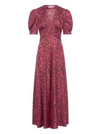 Gabriela Hearst Larkin puffed-sleeves floral midi dress - Pink