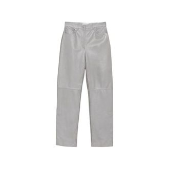 Sportmax Pantalones de cuero y ante - Trousers - Mujer - Gris - S
