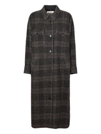 Isabel Marant checked buttoned coat - Grey