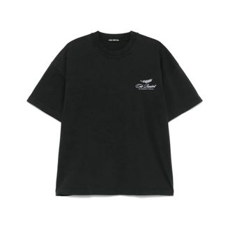 Cole Buxton T-Shirts, male, Black, Size: 2XL Black Logo Embroidered Crew Neck T-shirt