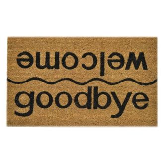 Imports Decor Welcome Goodbye Coir Door Mat, Funny Dual Message Coconut Fiber Doormat with Non-Slip PVC Backing, Indoor Outdoor Entrance Rug