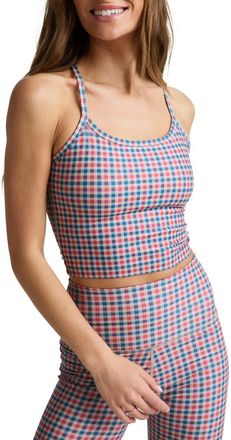 Beyond Yoga Softmark Crop Tank in Sunwashed Gingham at Nordstrom, Size X-Large