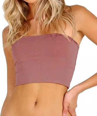 Indah Ghee Strapless Crop Top In Orchid