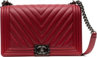 Chanel Boy leather shoulder bag - women - Leather - One Size - Red