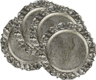 American Atelier Set Of 4 Embossed Charger Plates