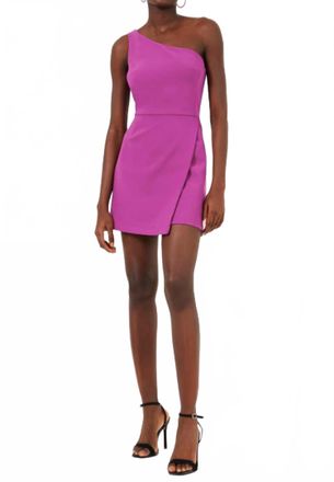 French Connection Whisper One Shoulder Envelope Dress In Vivid Viola