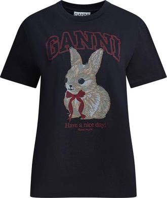 Ganni Bunny Cotton T-Shirt