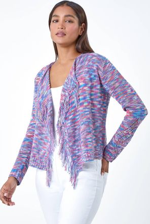 Roman Fringe Detail Waterfall Cardigan