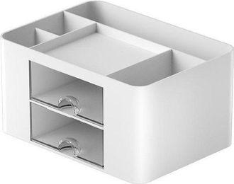 OEM Organizador De Escritorio Con 2 Cajones Y 5 Compartimentos - Portal&aacute;pices - Accesorios Organizadores De Cajones Para Oficina En Casa - Blanco
