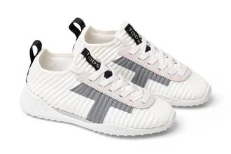 Tod's Ribbed Leather Lace-Up Sneaker - White