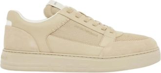 Emporio Armani Cordura Sneakers met su&egrave;de details - Heren - Sneakers - Beige - 43 EU - Su&egrave;de - Schoenen