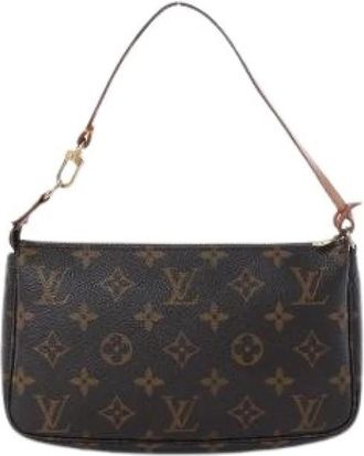 Louis Vuitton Pre-owned Pochette Accessoires - Dames - Vintage Schoudertas - Bruin - ONE Size - Leer - Vintage