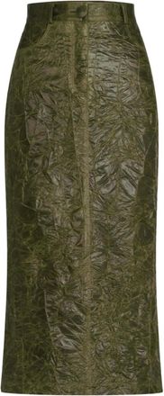 Silvia Tcherassi Layan flared midi-rok - Groen