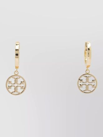 Tory Burch hoop earrings dangle charm gold tone