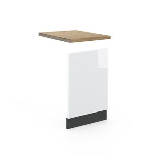Vicco Panel Frontal Fame-line, Blanco Alto Brillo, 45 Cm, Et Roble