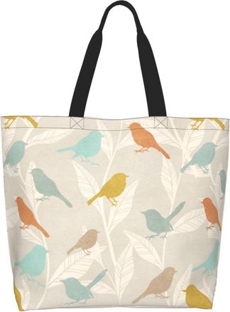 Generic Bird Leaves Shopper Bag Durable Handbag Waterproof Handbags For College Ladies Travel