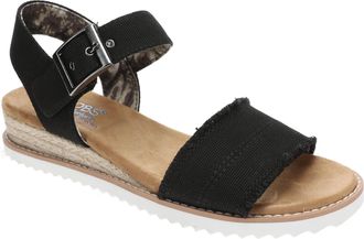Skechers Womens Desert KISS Adobe Princess Sandal, Black Canvas, 5.5 UK
