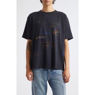 Rhude Carnet de Voyage Graphic T-Shirt in Vintage Black/multi at Nordstrom, Size Xx-Large