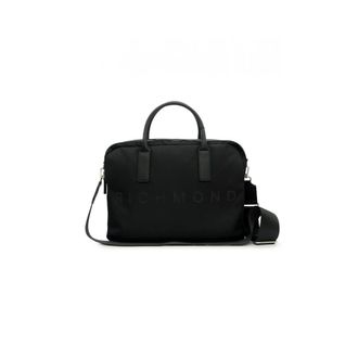 John Richmond Zwarte zwarte nylon laptoptas - Heren - Laptoptassen - Zwart - ONE Size - Nylon - Tassen