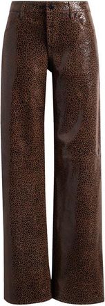 Frame Denim Glossy Leopard Leather Pants at Nordstrom, Size 28