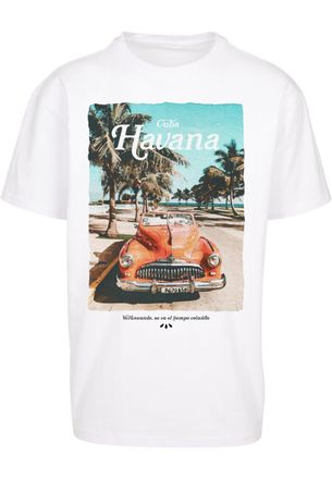 Mister Tee Mens Tropical Oversize Tee, White, M