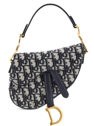 Dior Saddle Handbag Oblique Canvas Mini shoulder bag - Blue