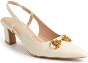 New York & Company Ilona Horsebit Slingback Pump in Ivory at Nordstrom Rack, Size 8