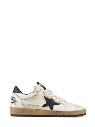 Golden Goose Distressed White Leather Low-Top Sneakers with Cracked Details