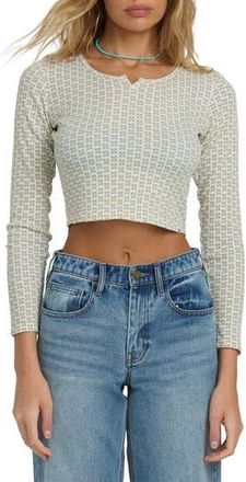 Billabong Reese Floral Long Sleeve Thermal T-Shirt in Mason Blue at Nordstrom Rack, Size X-Small