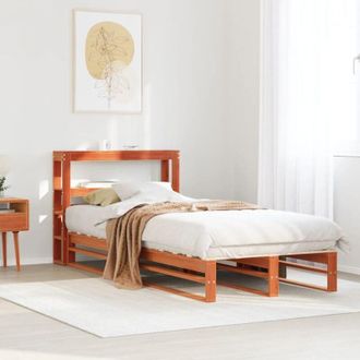 vidaXL Vidaxl - Cama Sin Colch&oacute;n Madera Maciza De Pino Marr&oacute;n Cera 100x200 Cm