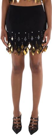 Paco Rabanne Paco Rabanne Cut Out Embellished Crepe Skirt