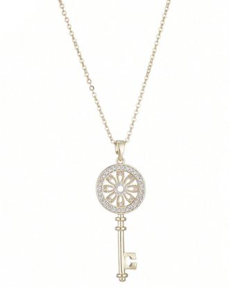 Adornia Adornia 14K Plated Cz Ornate Key Pendant Necklace